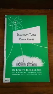 Vintage De Forest's Training Inc Lesson RJA-12 Electron Tubes - Picture 1 of 6