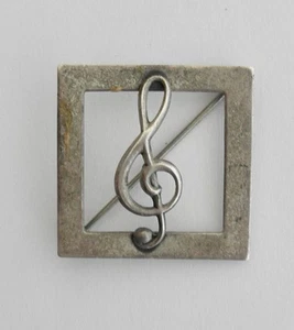 Prendedor Beau TREBLE CLAF de plata de ley vintage - Imagen 1 de 3