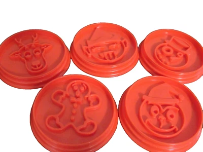 PAMPERED CHEF SET 5 COOKIE STAMPS CHRISTMAS elf  santa  snowman gingerbread deer - Image 1 of 4