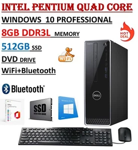 PC Dell i3252 SFF Intel N3700 8GB RAM 512GB SSD DVD ~Win10 Pro~ Office 2021 Pro - Imagen 1 de 6