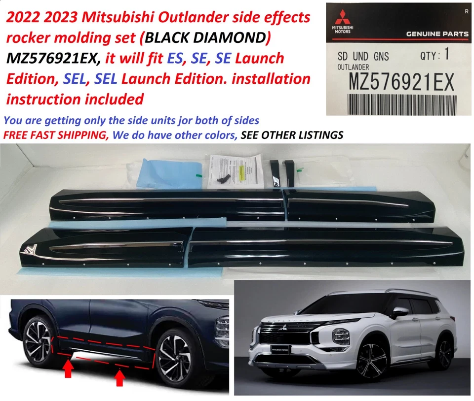 Moldura basculante efecto lateral Mitsubishi Outlander 2022-24 Black Diamond MZ576921EX Foto 1 de 4