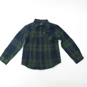Camisa de franela verde azul abotonada Levi's Boys pequeña 6/7 nueva con etiquetas $40 - Imagen 1 de 5