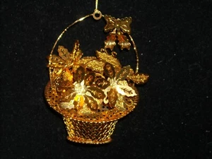 Dandury Mint 1999 oro adorno de Navidad placa de oro cesta de pascua - Imagen 1 de 3