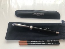 Longines Genuine Rollerball Black Pen -  leather and fabric covers