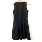 Theory Tillora Fit & Flare Dress Solid Black Sleeveless Short Mini Lbd Classic 8