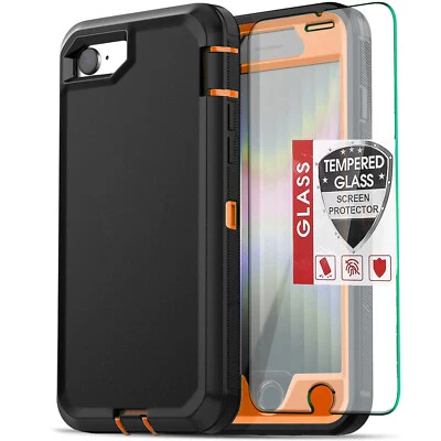 Funda para teléfono iPhone SE 8 7 Plus 6S a prueba de golpes resistente + pantalla de vidrio Foto 1 de 4