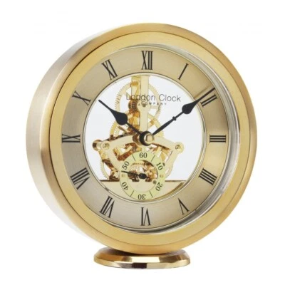London Clock Company Acabado Dorado Redondo Esqueleto Cuarzo Batería Manto Nuevo con Caja Foto 1 de 4