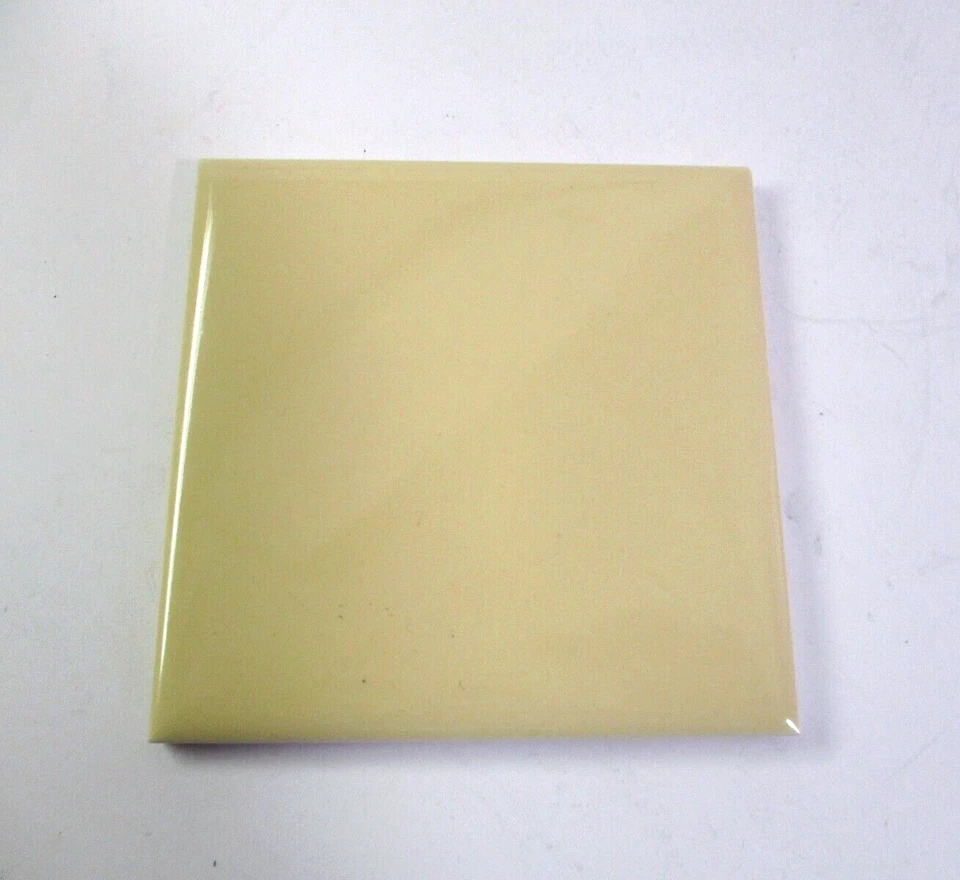 1 настенная плитка мозаика США 4-3/8 дюйма квадратный глянец желтая керамика 1950 ретро винтажный - Изображение 1 из 4