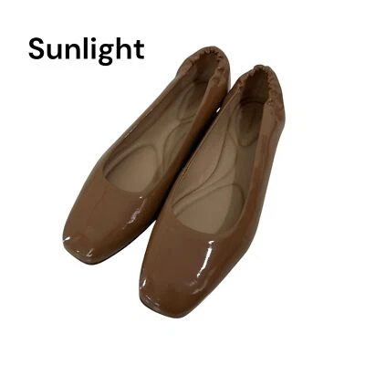 Pisos planos de ballet Antonio Melani para mujer charol tostado nude talla 9M Foto 1 de 4