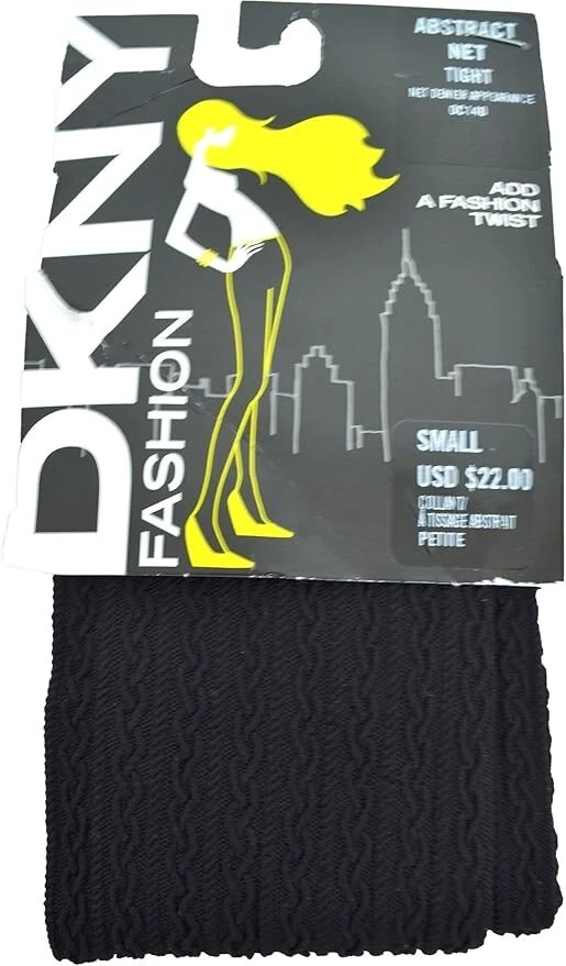 Women's DKNY Abstract Net Tights Black/Melange OC140 Size Small