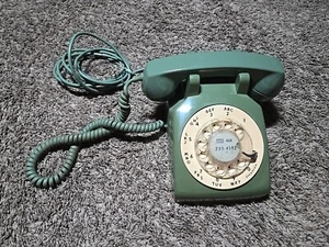 VINTAGE GREEN ROTARY DIAL PHONE PACIFIC TELEPHONE CO A/B 502 3-77 - Picture 1 of 12