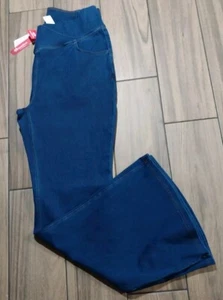 Ewedoos Women's Size XL High Waisted Bell Bottom Flared Pants Tummy Control Blue - Picture 1 of 12