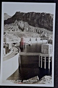 Boulder Dam AZ Real Photo Postcard fr above the Arizona Spillway AZ SHIPS FREE - Picture 1 of 2