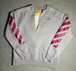 MODIFIED Off-White Kids Girl Pink Logo-Print Crewneck Sweater Size 10 VG Cond - Picture 1 of 19