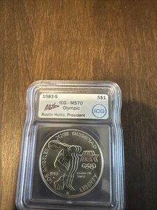 Very Rare 1983-S MS70 Olympic Commemorative 1400.00 Greysheet Retail - Picture 1 of 4