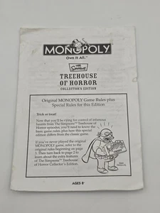 Los Simpson Casa del Árbol del Horror Monopoly Edición Coleccionistas Instrucciones de Repuesto - Imagen 1 de 5