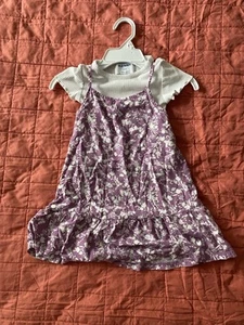 Girl Old Navy Purple Floral Sundress With Undershirt Size XS (5) - Picture 1 of 6