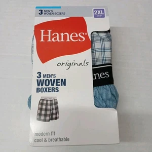 Hanes Originals Herren feuchtigkeitsableitend gewebte Boxershorts Größe 2XL 44"-46" (3er Pack) - Bild 1 von 5