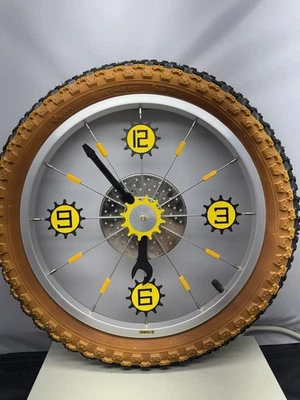 Único Reloj de Pared Real para Llanta y Neumático de Bicicleta Arte de 15 Pulgadas de Diámetro Foto 1 de 4