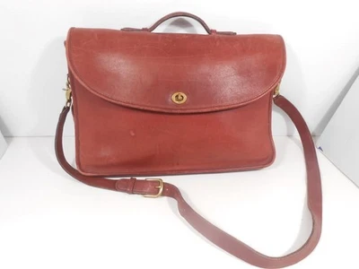 VTG COACH BORDEAUX LEATHER LEXINGTON BRIEFCASE LAPTOP CROSS BODY BAG USA MADE - Image 1 of 4