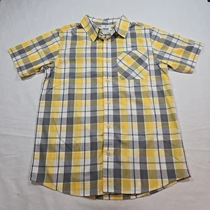 Boys Urban Pipeline Yellow Plaid Short Sleeve Button Up Dress Shirt Sz XL - Picture 1 of 4