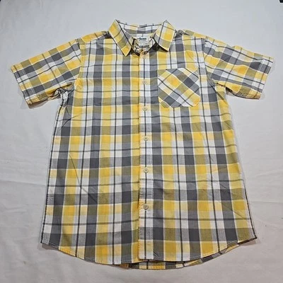 Camisa de vestir Urban Pipeline amarilla a cuadros manga corta abotonada para niños talla XL Foto 1 de 4