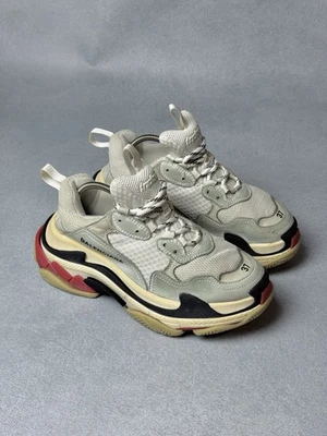 Balenciaga Triple S Sneakers White Black Red Women's Size 37 - Image 1 of 4
