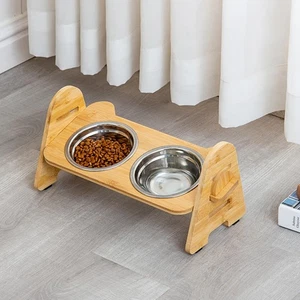 Elevated Tilted Cat Bowl Pet Food Water Dish Adjustable Raised Dog Bowl - Picture 1 of 6