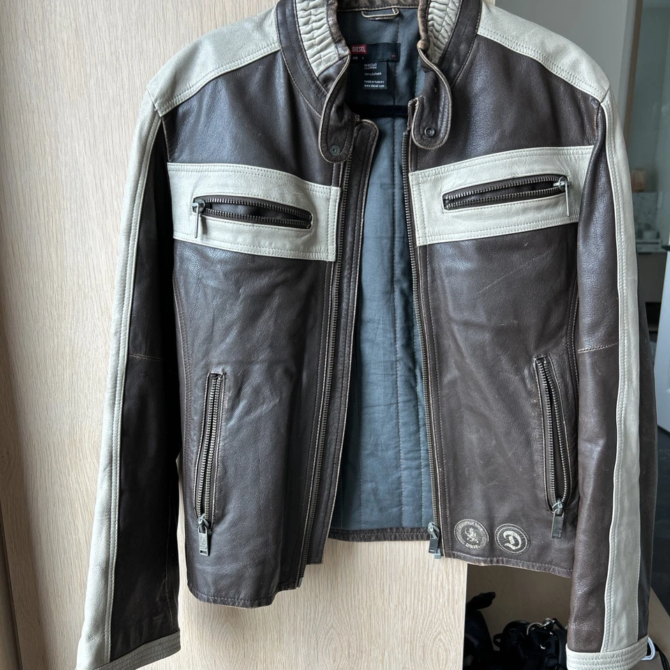 Chaqueta de cuero Diesel vintage para hombre talla grande Foto 1 de 4