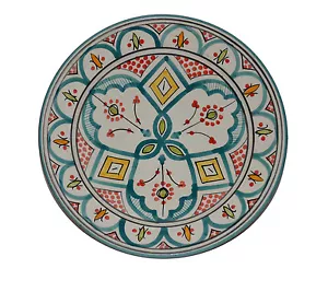 Piatto in ceramica marocchina ciotola per pasta per insalata che serve da appendere a parete fatto a mano 8" piccolo - Foto 1 di 2