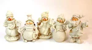 Vintage Don Mechanic Finish It Snow Folk Resin 5 Figuren bemalbar Bastelspaß - Bild 1 von 12