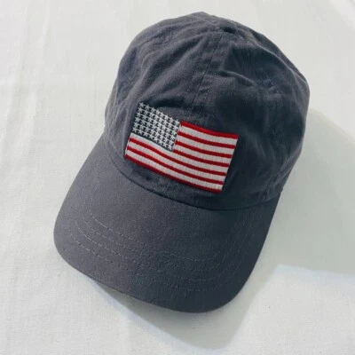 Gorra con cuello verde hecho en Estados Unidos correa gris envejecido desvanecido bandera de Estados Unidos Foto 1 de 4