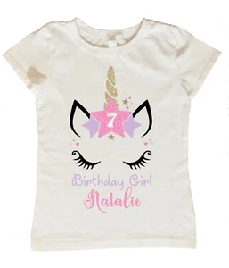 Unicorn Birthday Shirt, Personalized Unicorn Birthday Shirt, Custom Unicorn Tee - Picture 1 of 1