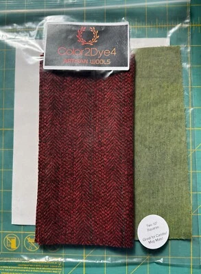 Lana teñida a mano para apliques, alfombra, gancho: (2) cuadrados de 10", juego de vacaciones 3 Foto 1 de 4