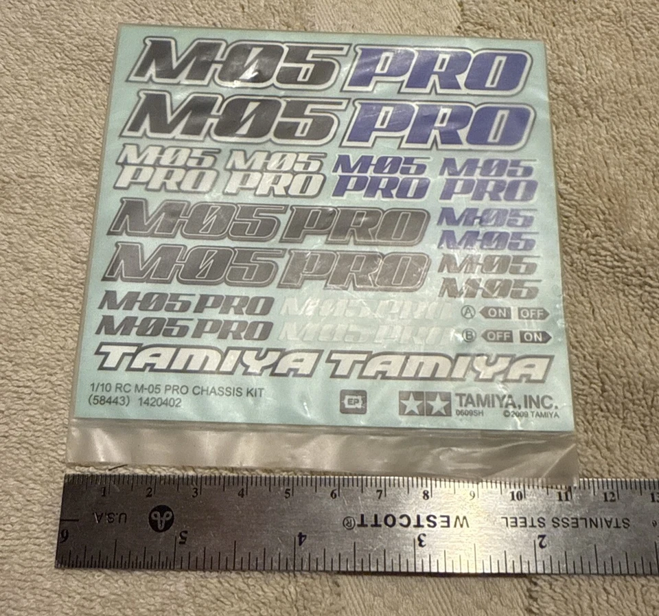 58443 Tamiya M05 Pro Decal Sheet 1424xxx M05/M06/M07/M08/concept - Image 1 of 1