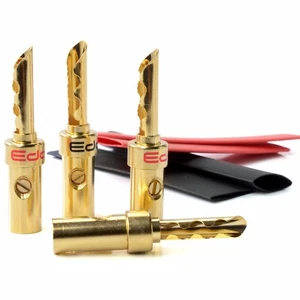 EDGE Banana BFA-Z Plugs Gold Plated (Speaker connector) with Heatshrink (QTY x4) - Picture 1 of 1