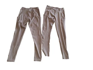 2 Pairs Turnhier  Equestrian Tan Full Seat Leggings M w/Side Pockets - Picture 1 of 2