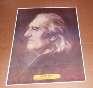 Poster Musicista Compositore Classico Franz Liszt 1976 17,5x22,75 RARO - Foto 1 di 3