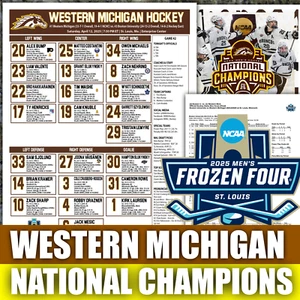 Western Michigan Hockey Championship Lineup Card Program - Frozen Four 2025 NCAA - Picture 1 of 4