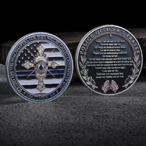 Challenge Law Enforcement Thin Blue Line Prayer Police Officer Collection Coin - Picture 1 of 5