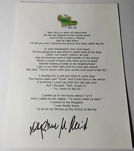 "Tía Vivian"" Hoja Lírica Firmada Daphne Reid El Precio Fresco de Bel-Air - Imagen 1 de 2