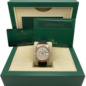 Rolex Sky Dweller 42mm 326235 Rose Gold White Dial Automatic Watch B&P 2022 - Picture 1 of 7