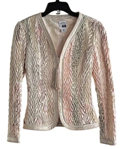 Chaqueta acolchada vintage años 80 colección Jeanne Marc cremallera frontal, dorada, XS se adapta a S - Imagen 1 de 12