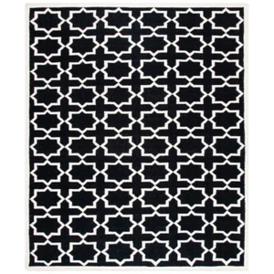 SAFAVIEH Dhurries DHU549L Handwoven Black / Ivory Rug - Picture 1 of 26