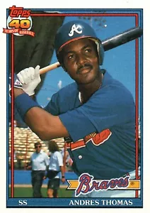 1991 TOPPS 40 BASEBALL CARD ANDRES THOMAS - Bild 1 von 2