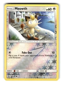Pokemon Burning Shadows Meowth 101/147 Reverse Holo - Picture 1 of 4