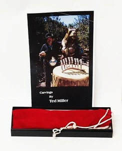 Vtg Mint Ted Miller Ciervo Fundido Amarillo Bronce Cuchillo Turquesa y Coral w / Bolsa TM-7 - Imagen 1 de 5
