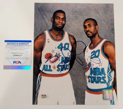 Rare 1996 GARY PAYTON & SHAWN KEMP Signed 8x10 Photo-SEATTLE SUPERSONICS-PSA - Image 1 of 4