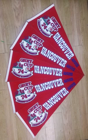 CFL 1986 BC Place 74th Grey Cup Pennant Hamilton Tiger Cats  vs Edmonton Eskimos Cover