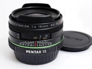 PENTAX smc PENTAX-DA 15mm F4 ED AL Limited Af Ultra Gran Angular Prime Lens Pk - Imagen 1 de 3